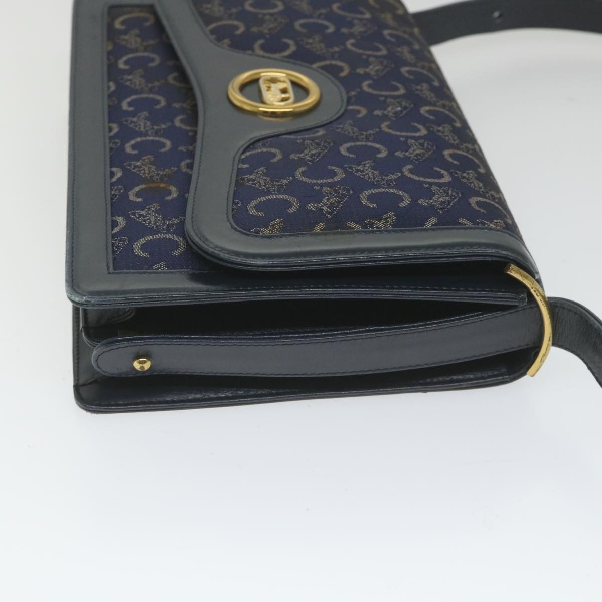 CELINE C Macadam Canvas Horse Carriage Shoulder Bag Navy - 3