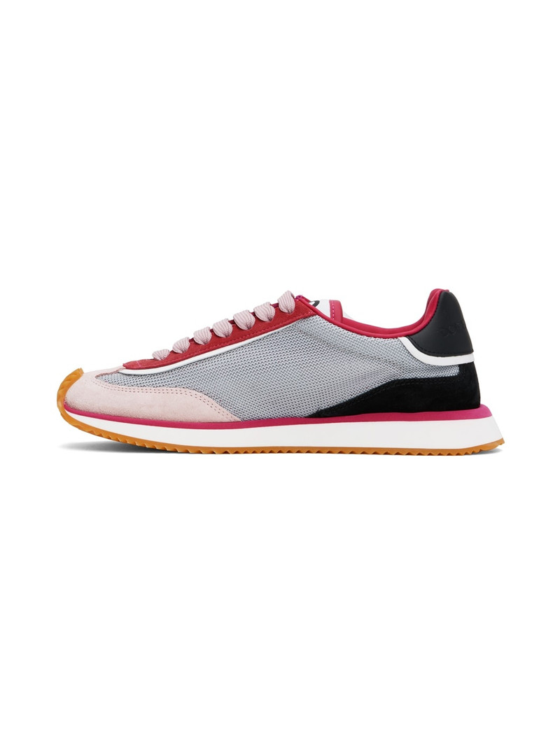 Gray & Pink Mixed-Material DG Cushion Sneakers 3