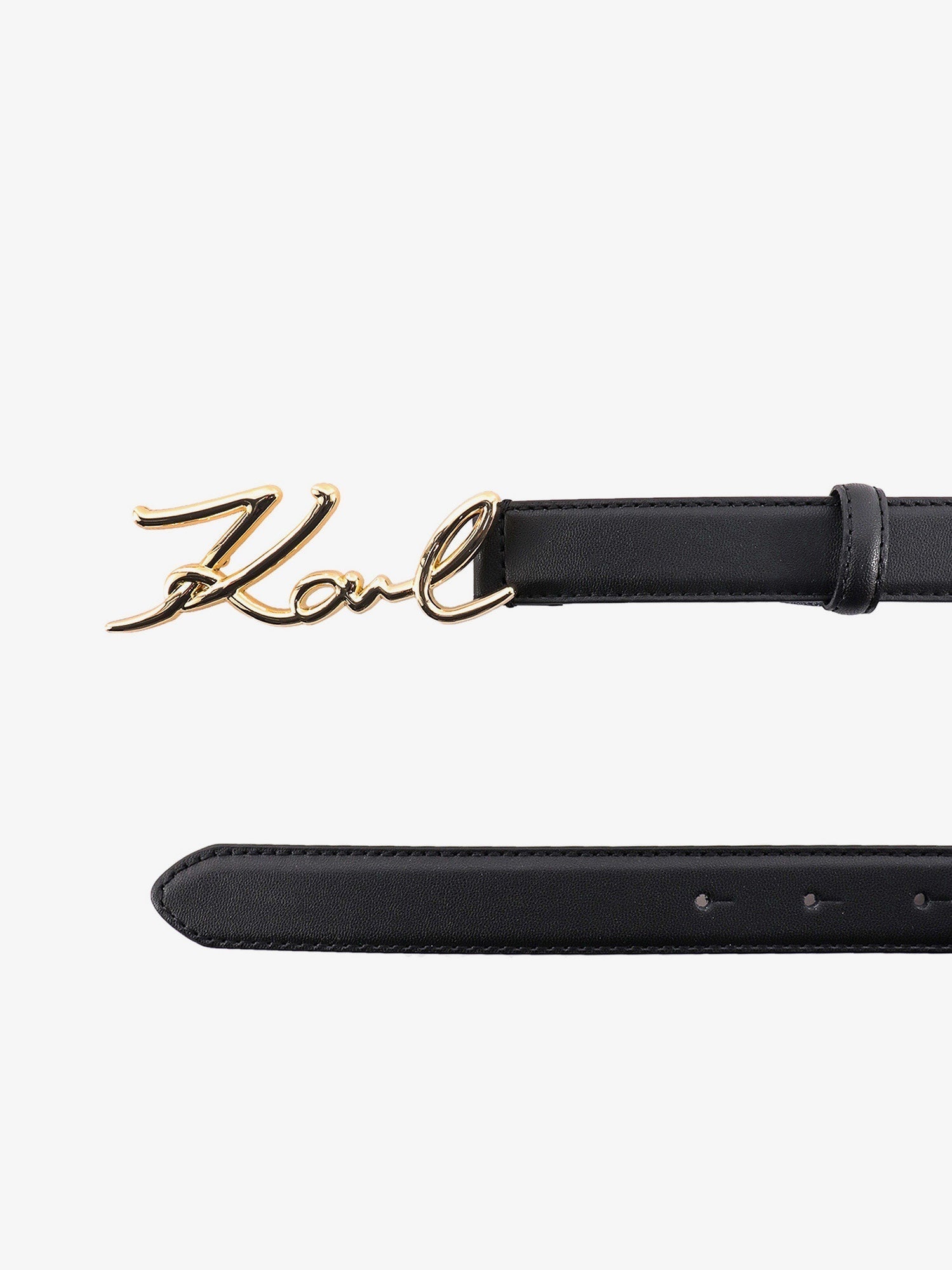 KARL LAGERFELD - Karl Lagerfeld Leather Belt With Karl Metal Buckle - 2