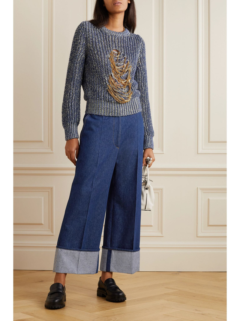PATOU High-rise wide-leg organic jeans Blue outlook