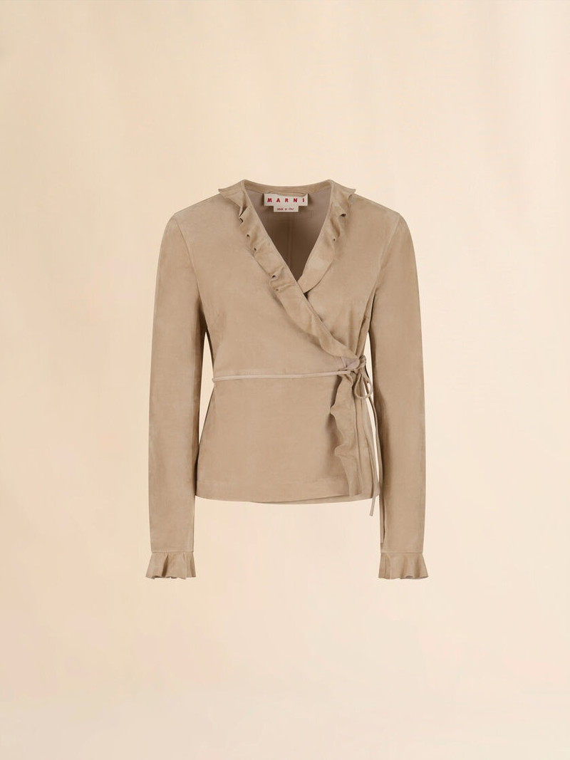 BROWN SUEDE ROBE JACKET 1