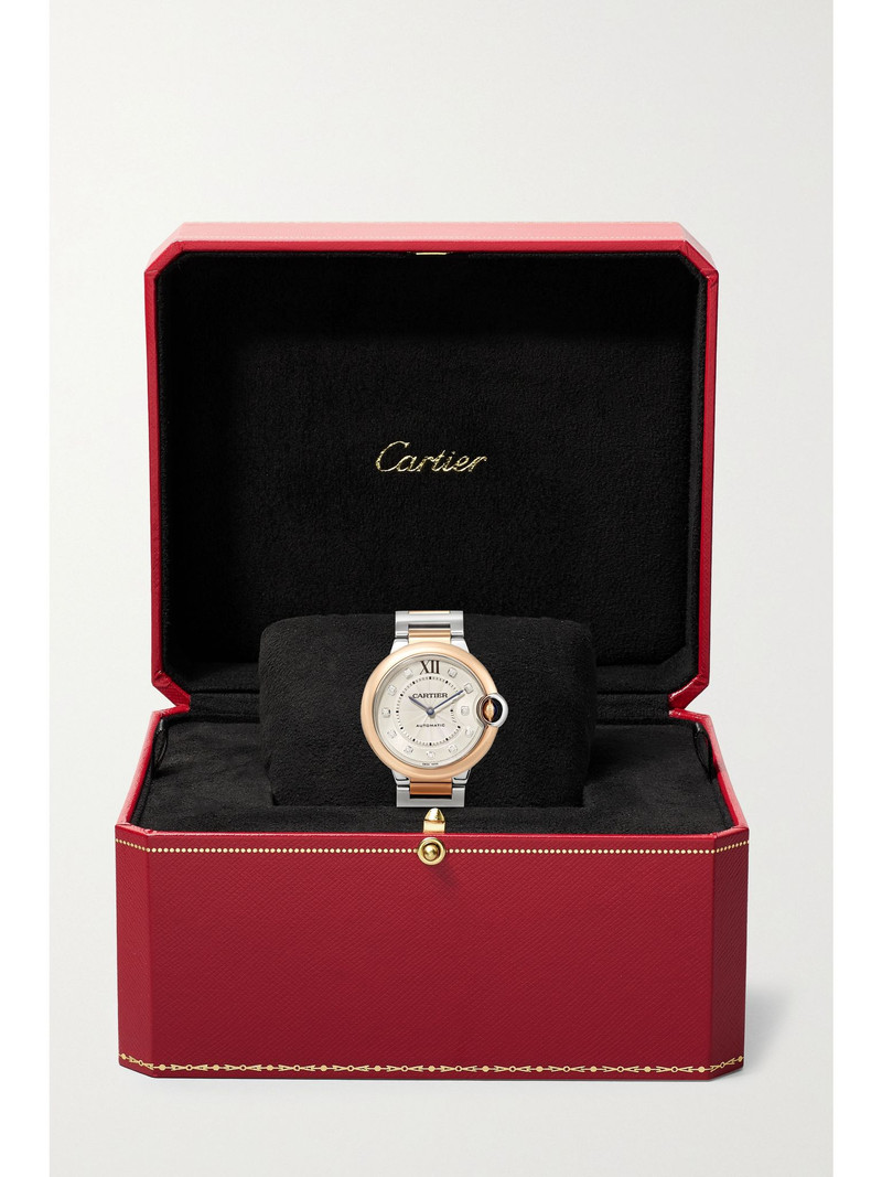 Ballon Bleu de Cartier Automatic 36mm 18-karat rose gold, stainless steel and diamond watch White 7