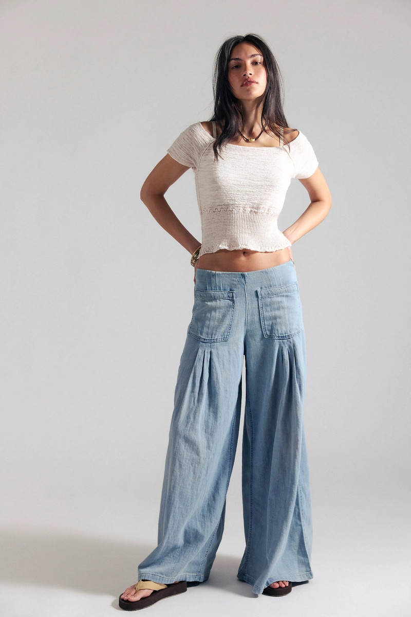 We The Free Plot Twist Pintuck Wide-Leg Jeans 5