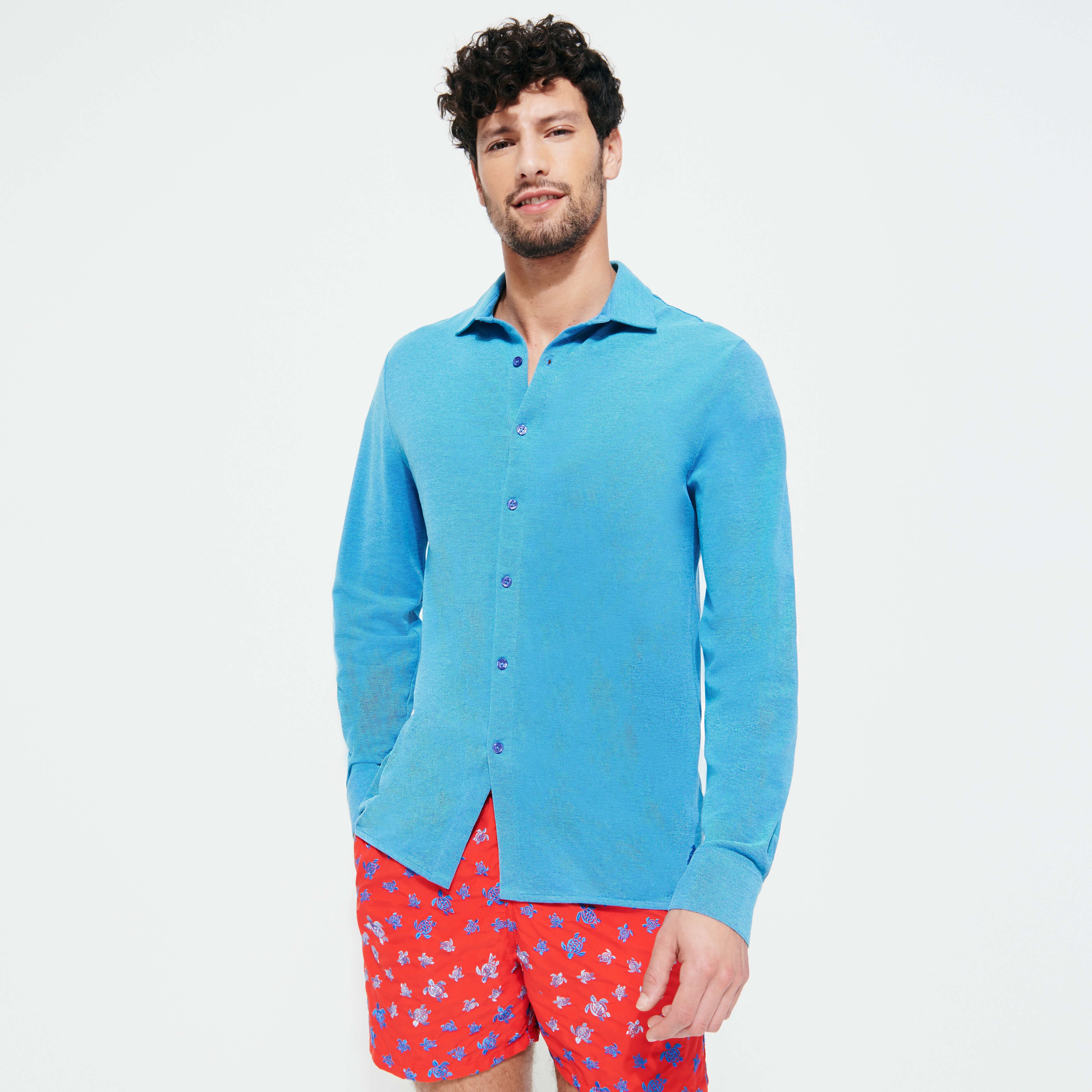 Men Changing Cotton Pique Shirt - 3