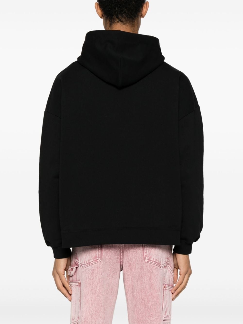 embroidered-logo cotton hoodie - 4