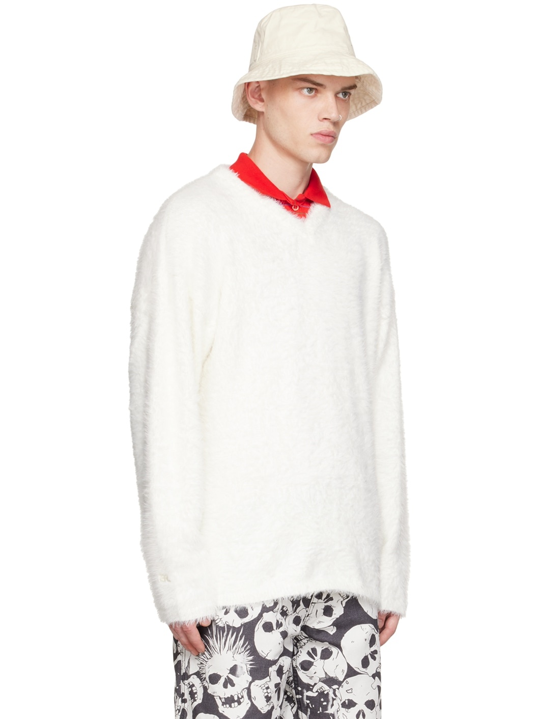 White Hairy Sweater - 2