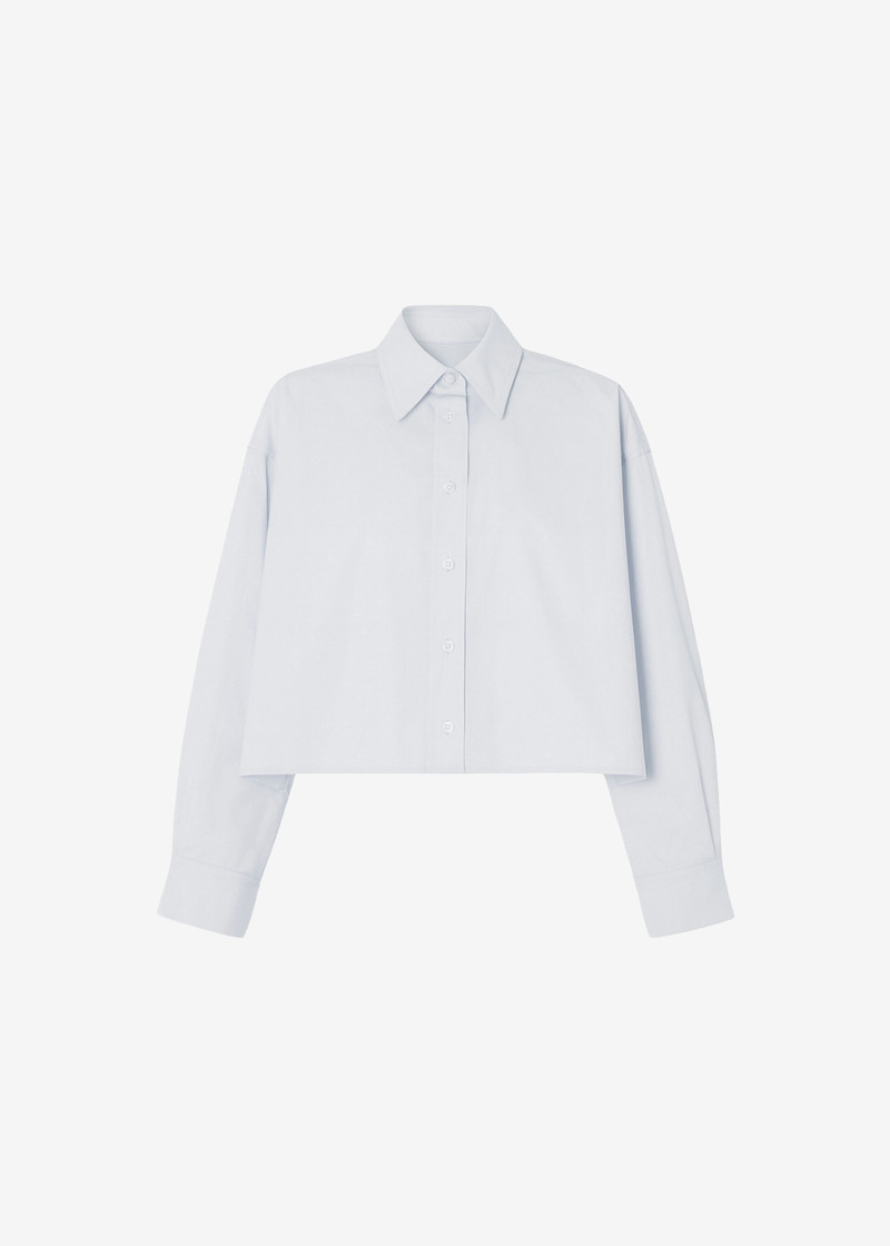 Arlen Cotton Boxy Shirt - Slate Grey 1