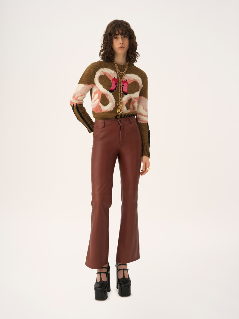 Chloé FLARED PANTS IN LEATHER outlook