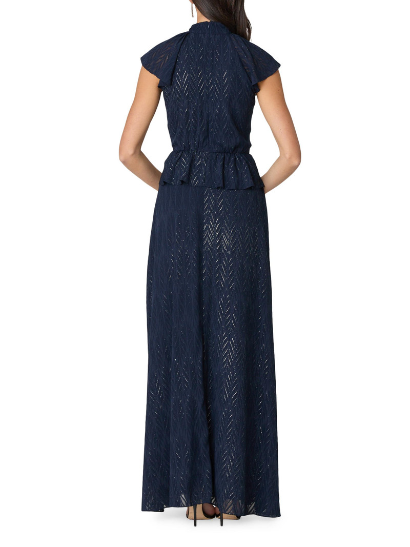 Women's Astreri Ruffle Cap Sleeve Dress - Navy Silver 3