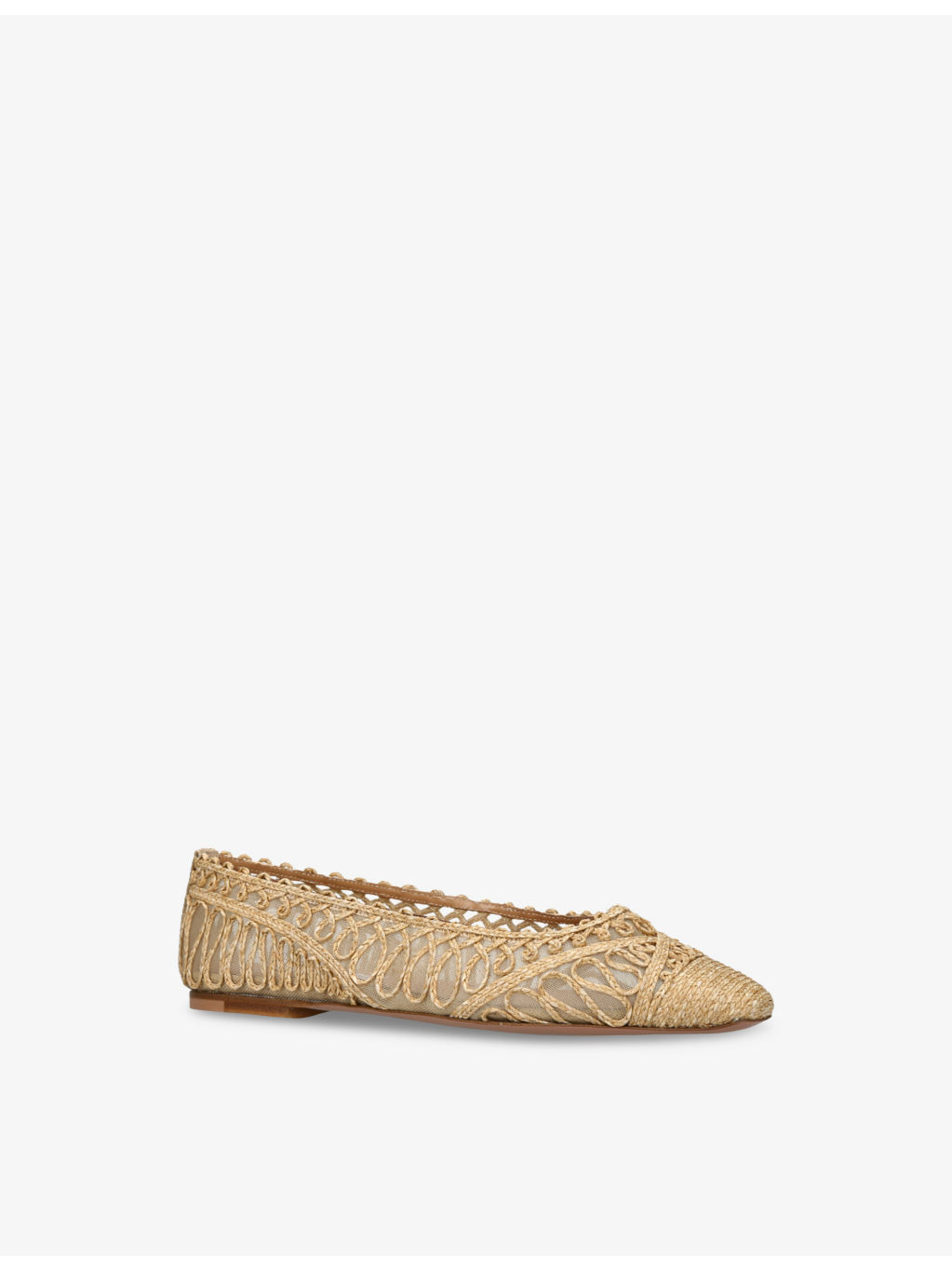 Kahlo Raffia And Mesh Ballet Flats - 3