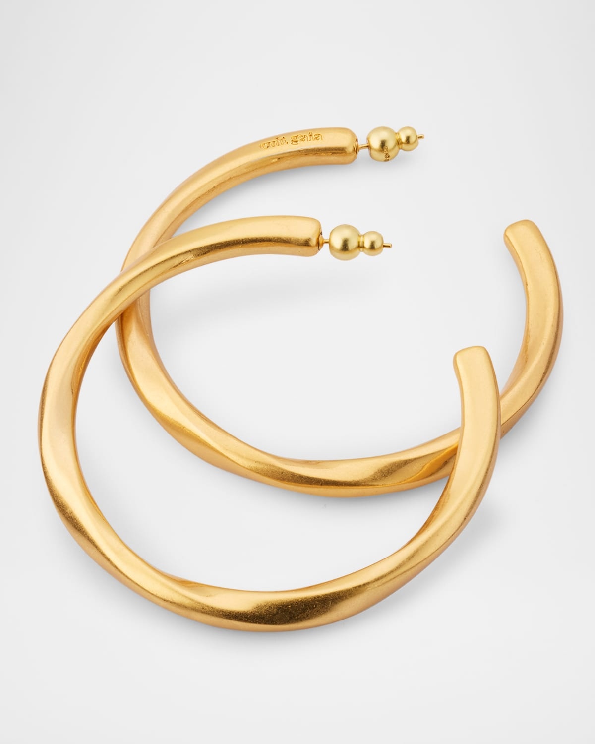 Dakota Hammered Twist Hoop Earrings - 3