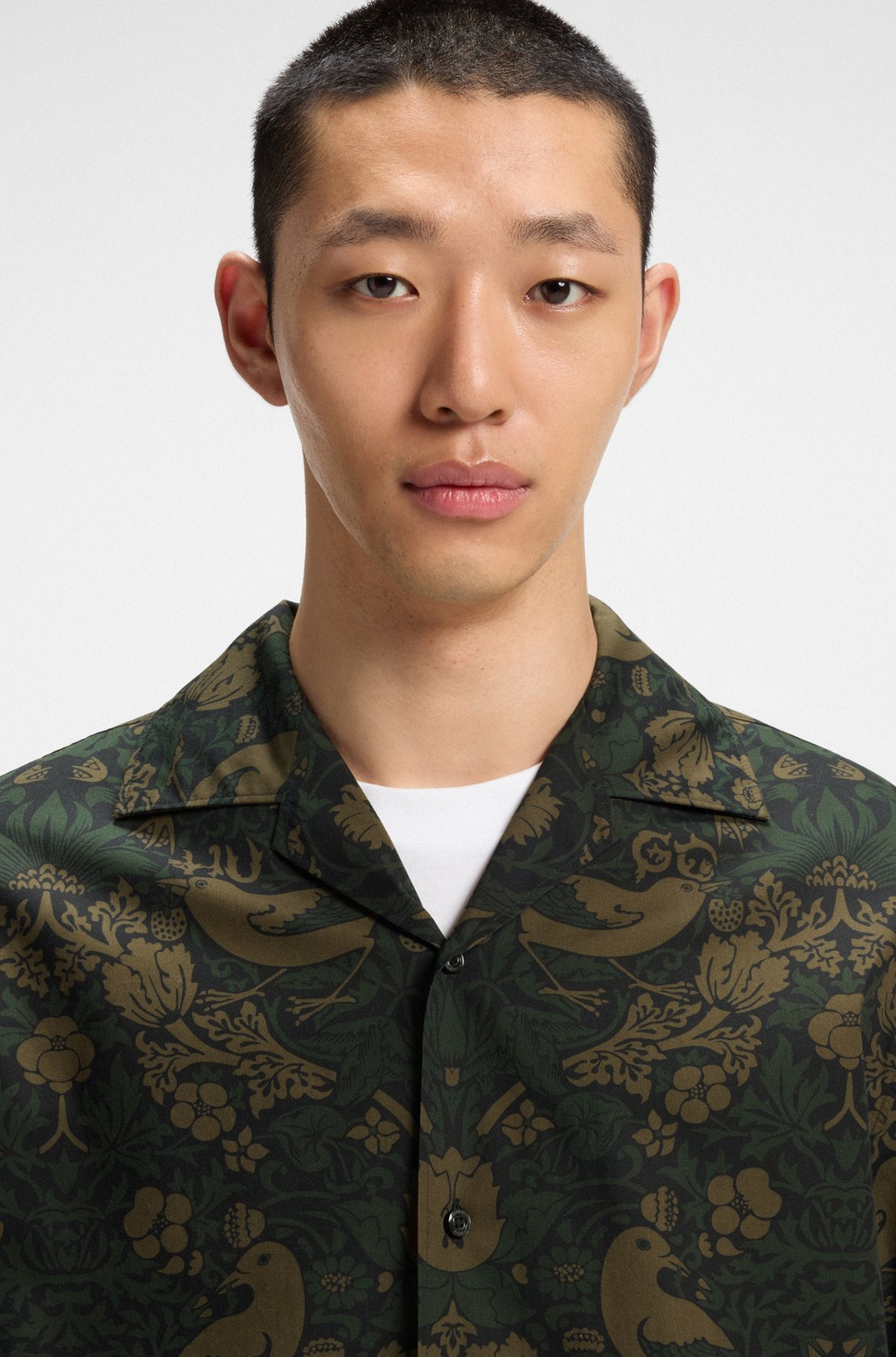 OVERSIZE-FIT SHIRT IN PRINTED COTTON POPLIN - 3