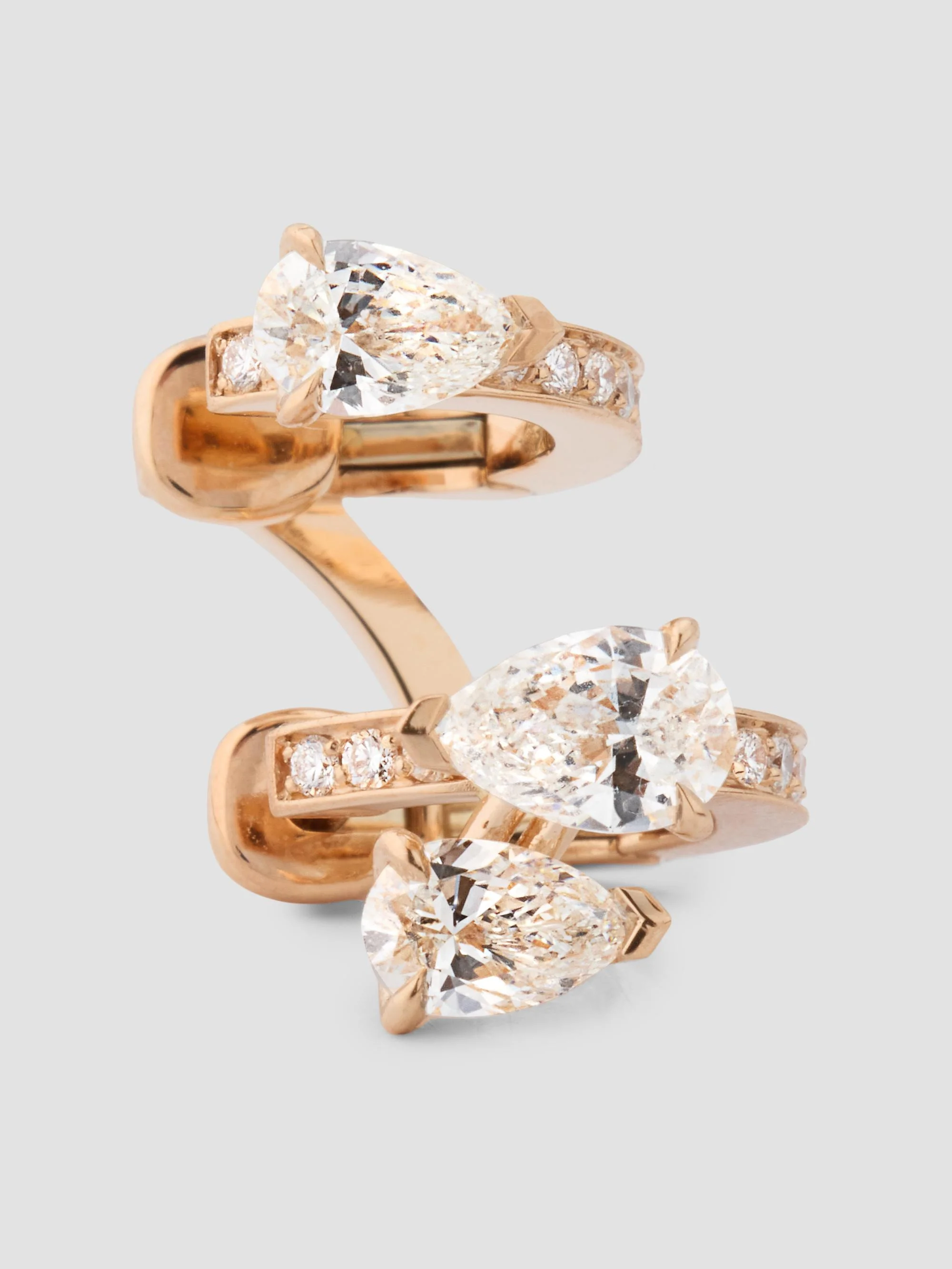 Women's Serti sur Vide 18K Rose Gold & 0.83 TCW Diamond Left Single Earring - Pink Gold - 1