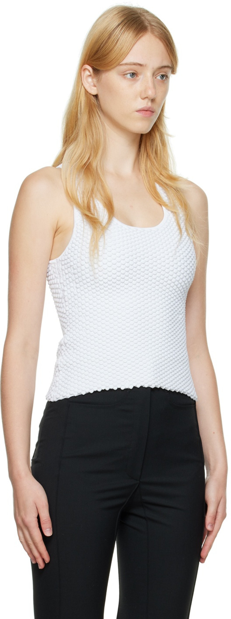 BEVZA White Fish Scales Tank Top outlook