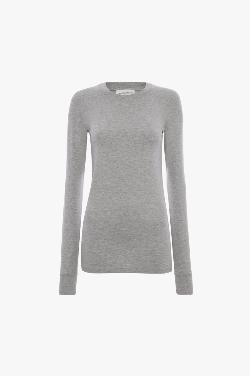 Long Sleeve T-Shirt In Grey Marl 1