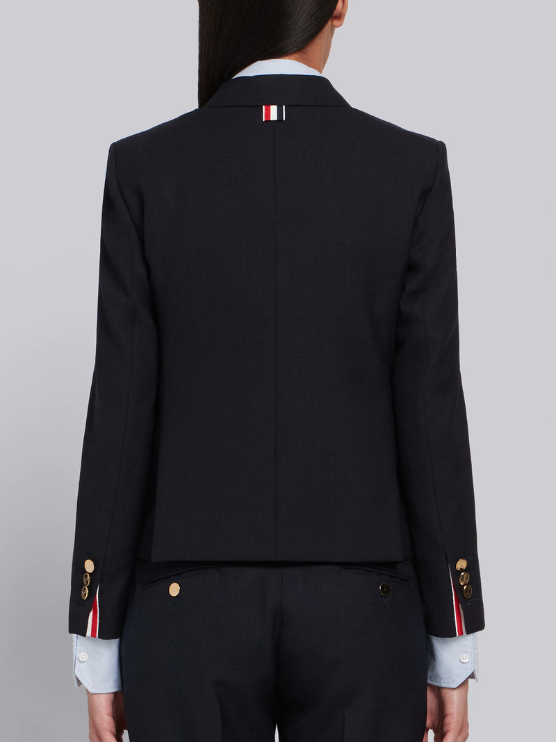Navy 2-ply Wool Fresco Single Breasted High Armhole Sport Coat 3