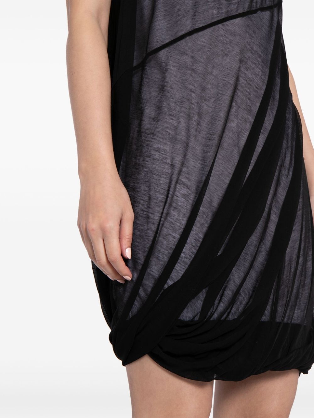 sheer-overlay cotton minidress - 5