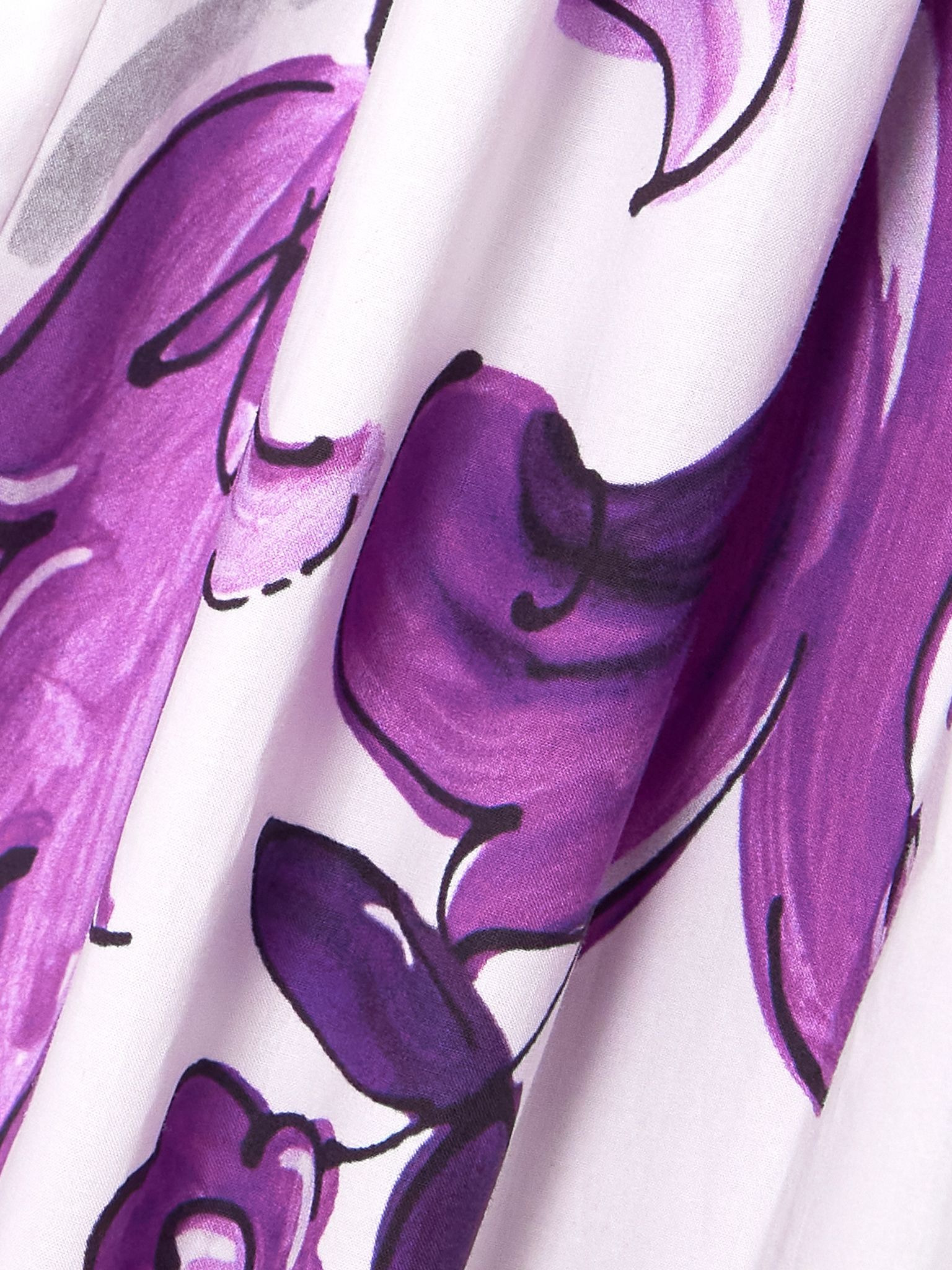 Pleated printed cotton-poplin midi dress Purple - 4