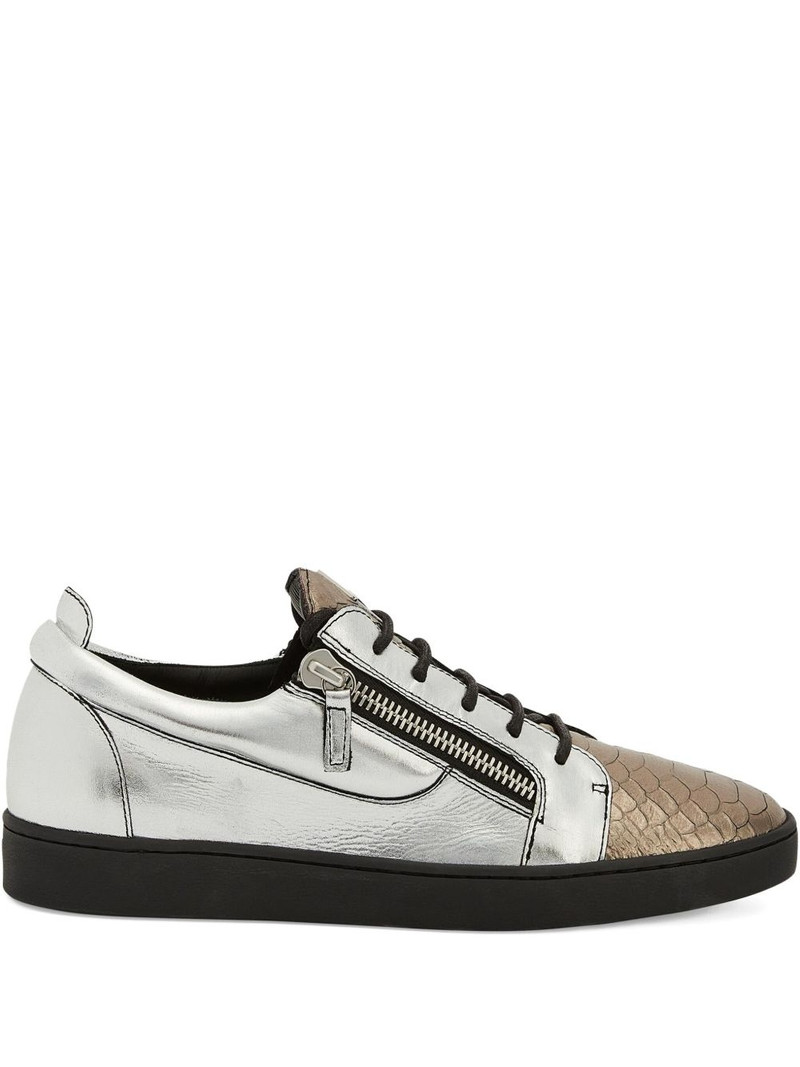 Frankie leather zip-detail sneakers 1