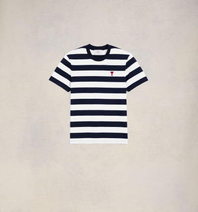 AMI Paris Striped Ami de Coeur T-shirt outlook