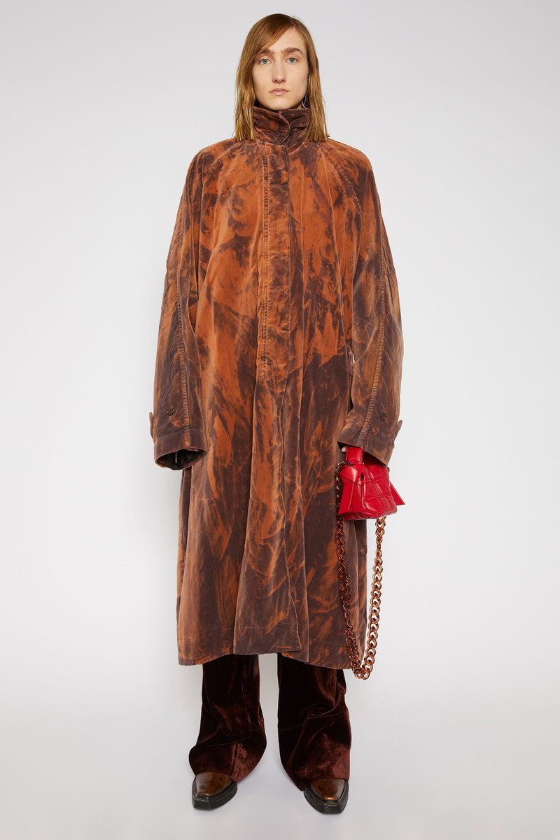 Acne Studios Tie-dye velvet coat peach orange outlook