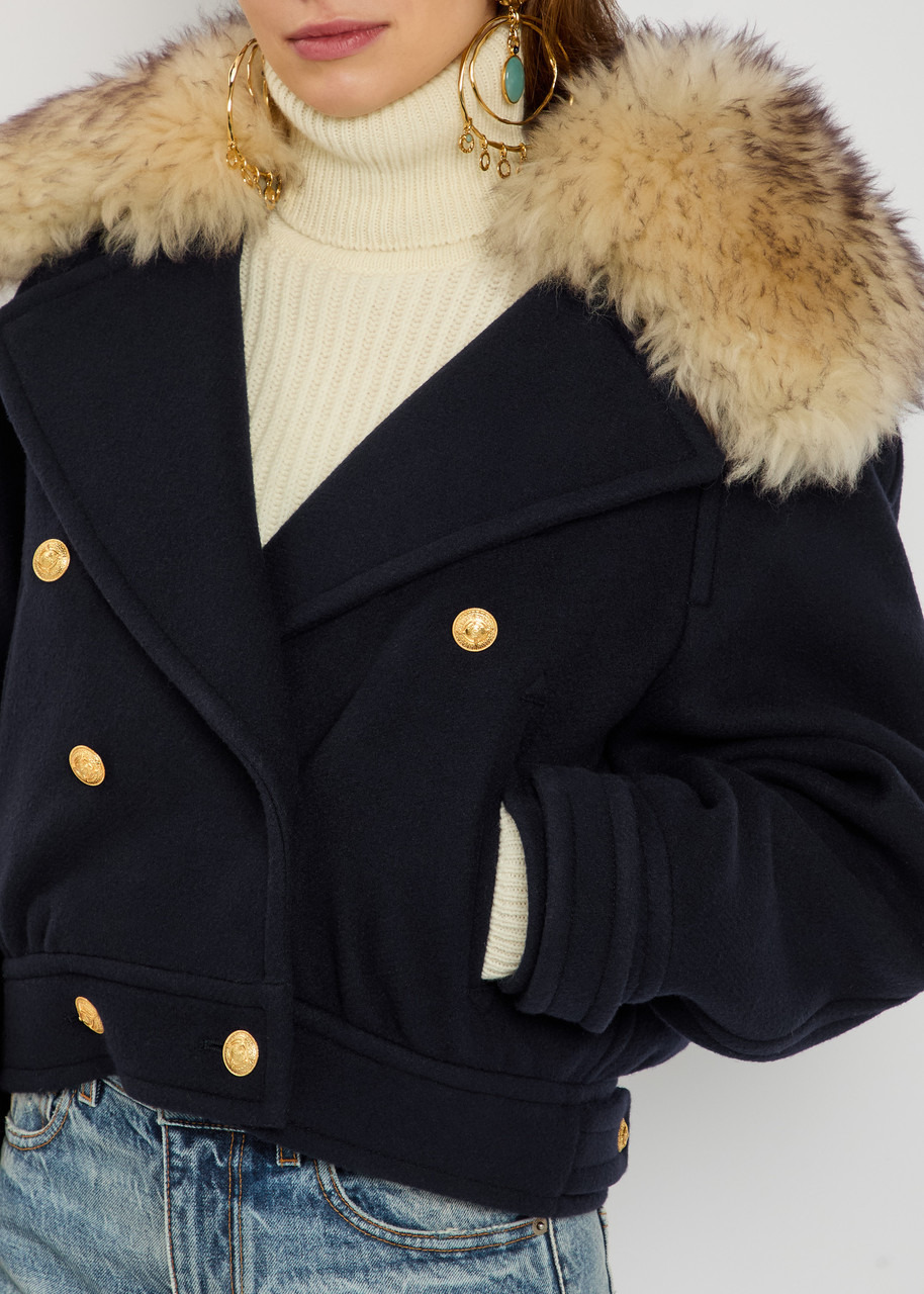Chloe Fur-embellished Wool-bend Coat - 5
