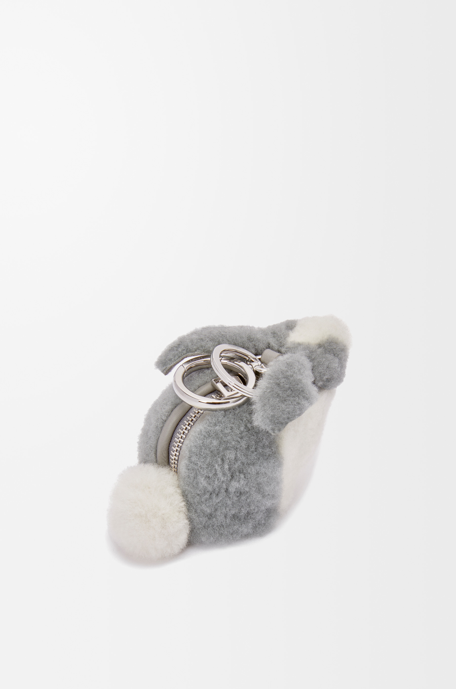 Bunny coin purse charm in shearling - 3