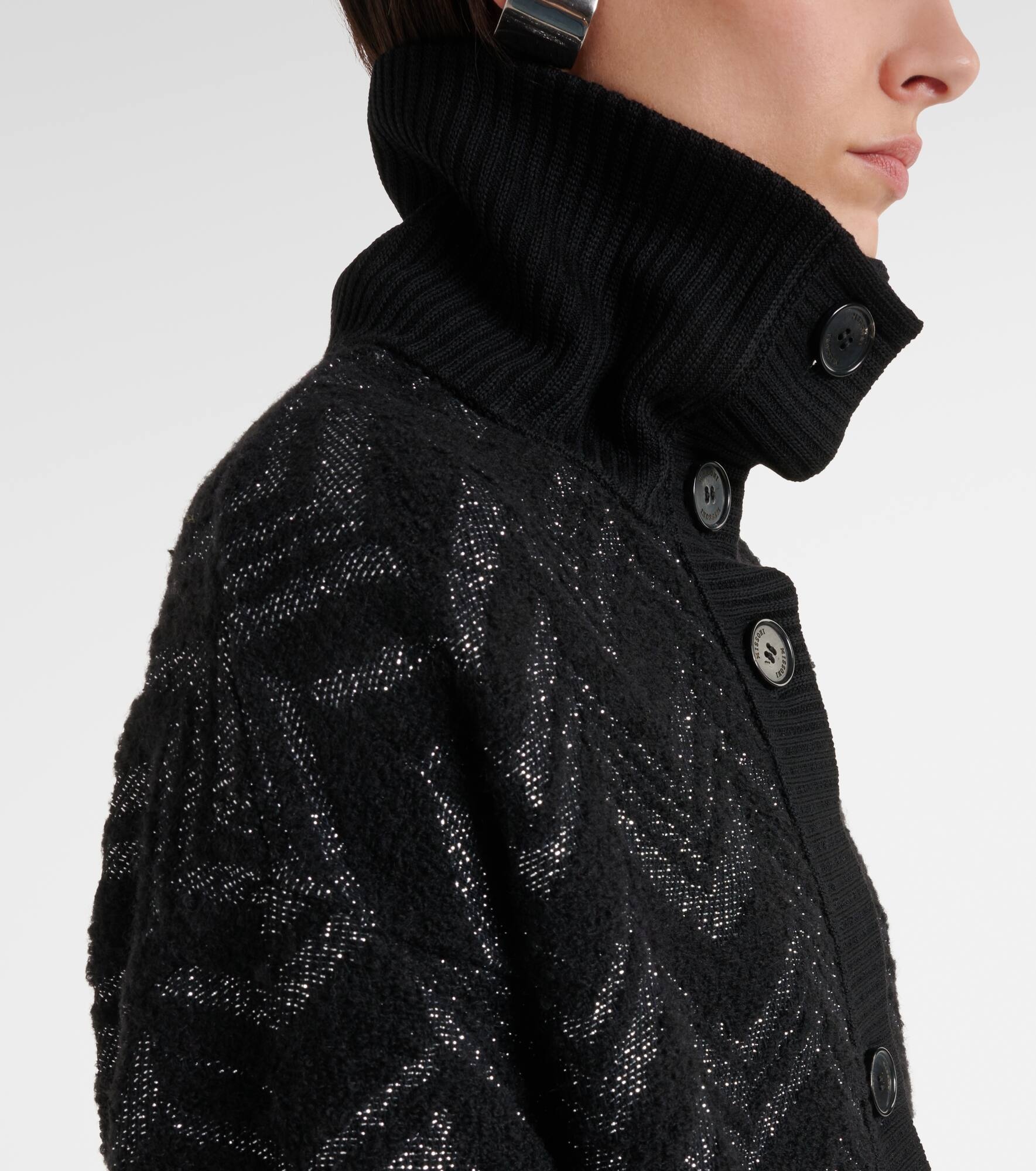 Zig Zag lamé cardigan - 4