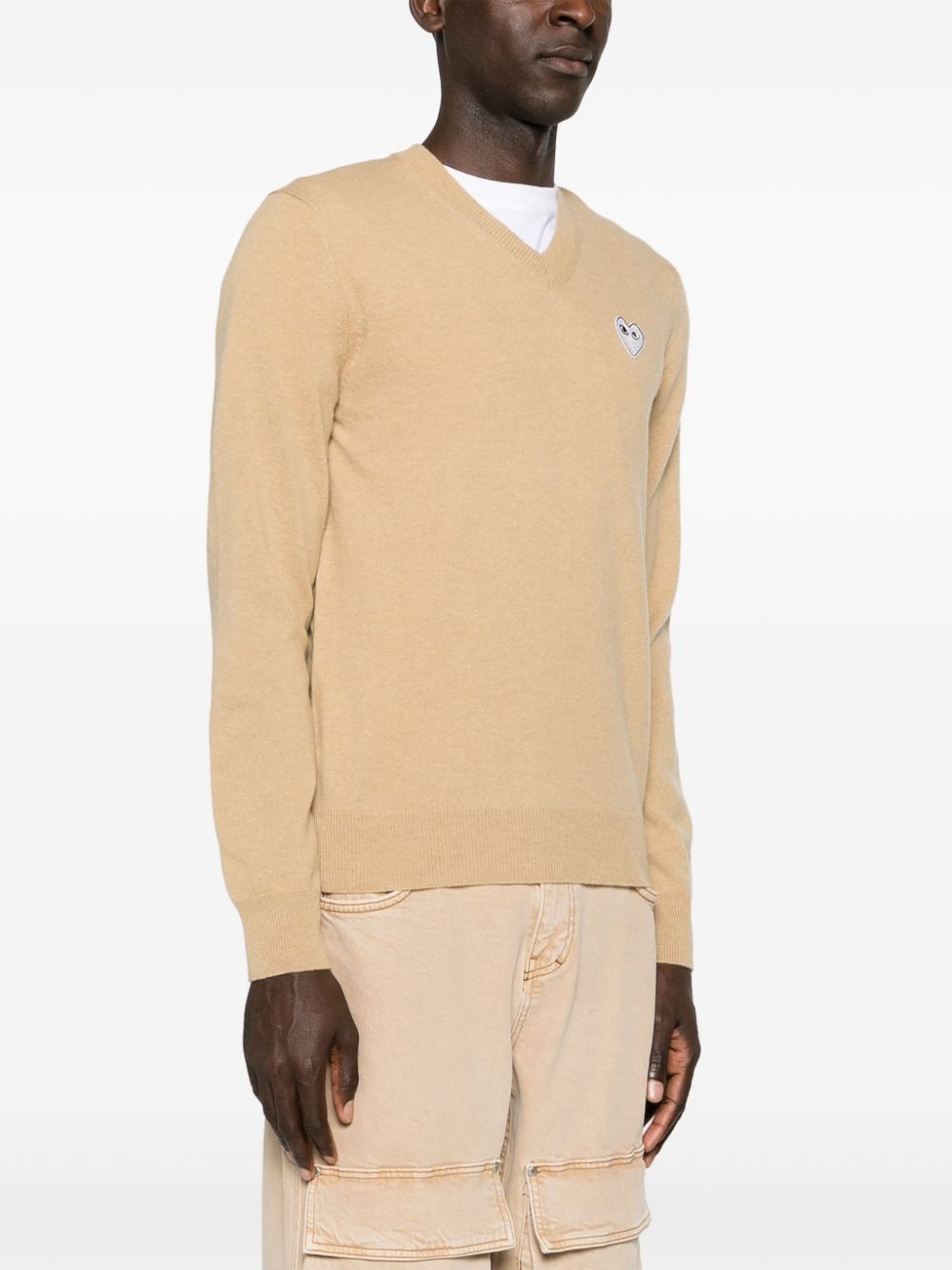 heart-patch wool jumper - 4