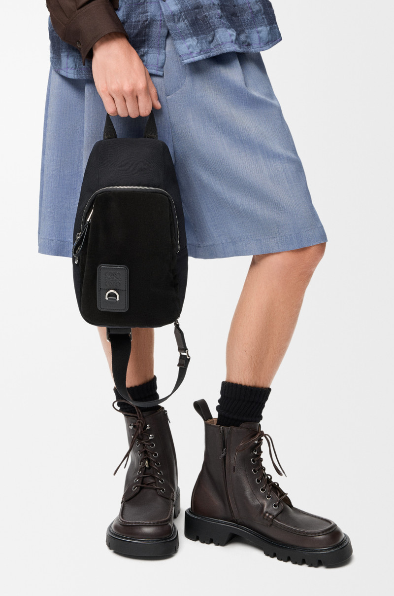 Loewe Flex sling in canvas and suede outlook
