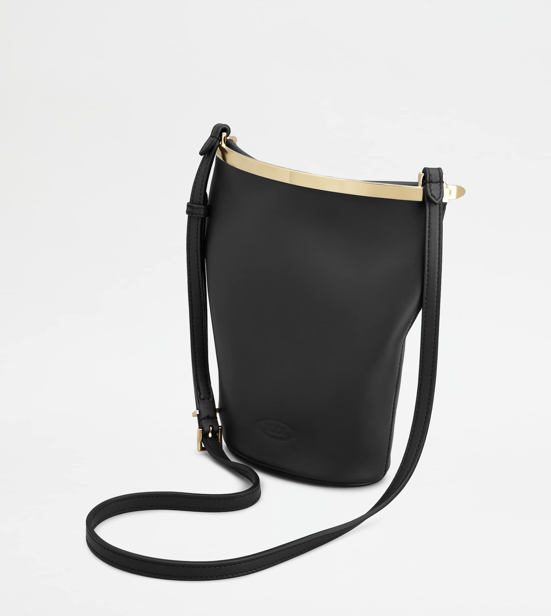 TOD'S MAGENTA BAG BUCKET BAG IN LEATHER MINI - BLACK - 6
