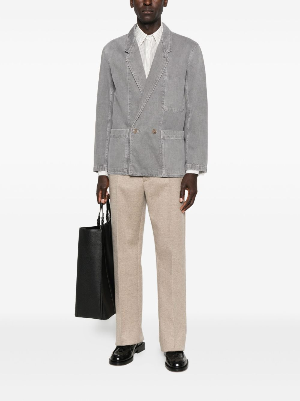 double-breasted patch-pocket blazer - 3