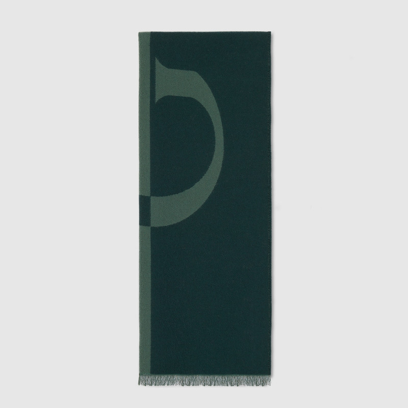 Wool scarf with Gucci logo 1