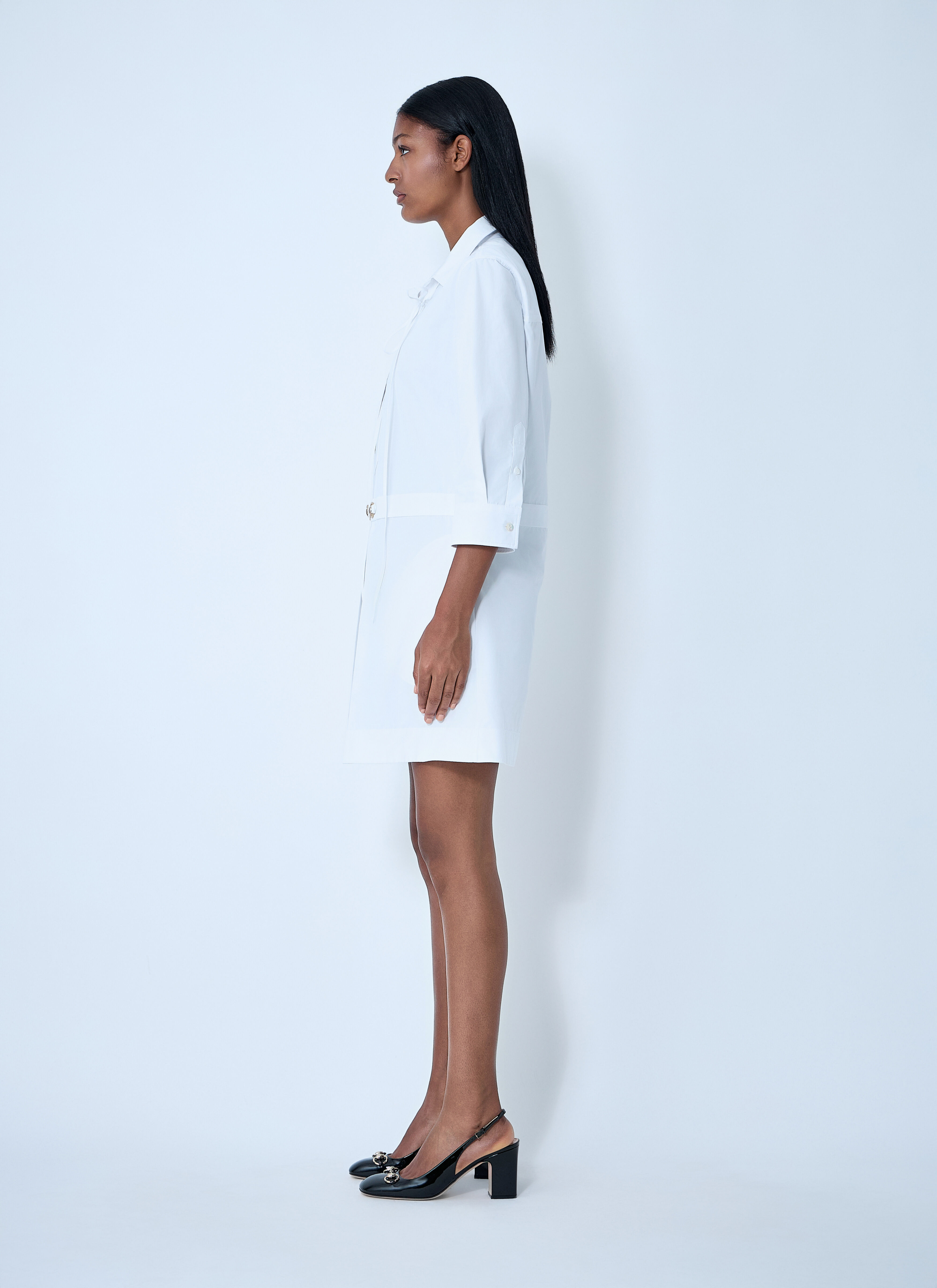 Cotton Poplin Shirt With Horsebit Hardware - 3