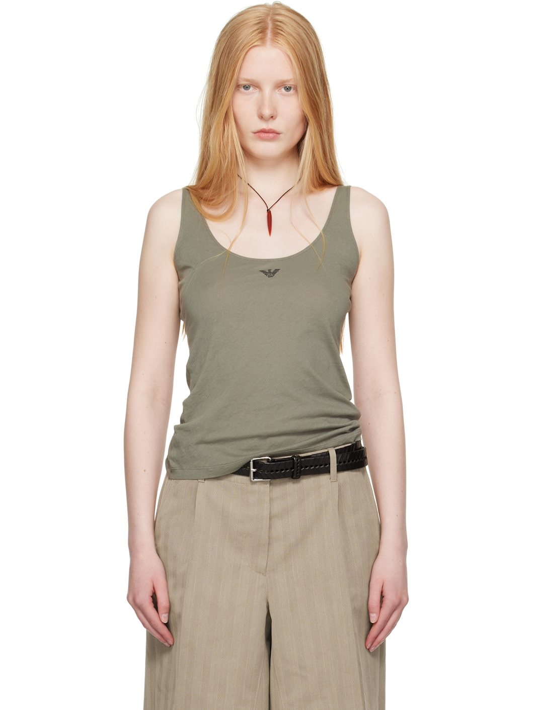 WORK SHOP Emporio Armani Gray Rivera Tank Top - 1