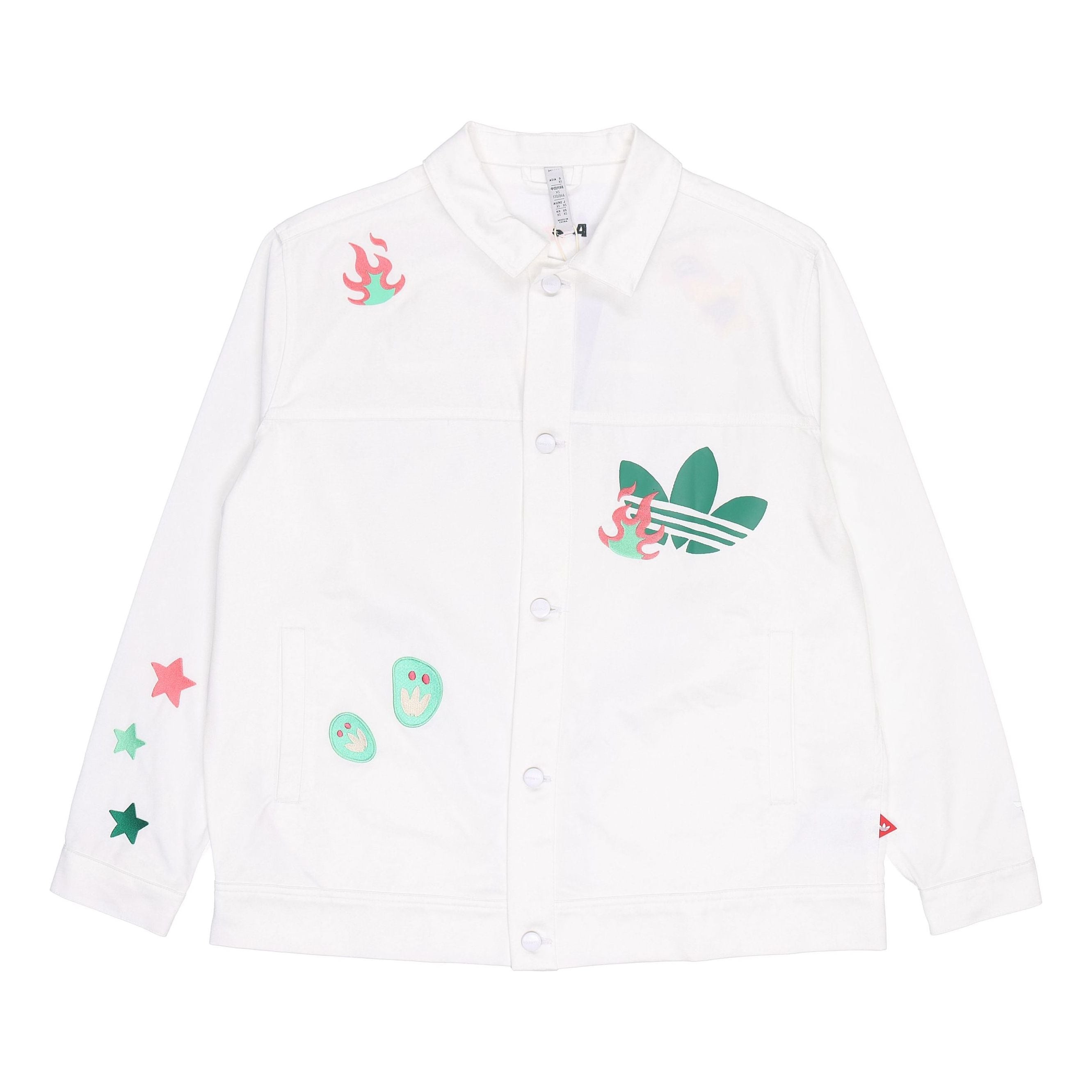 adidas originals SS22 Logo Cartoon Printing Sports Jacket Unisex White HP0116 - 1