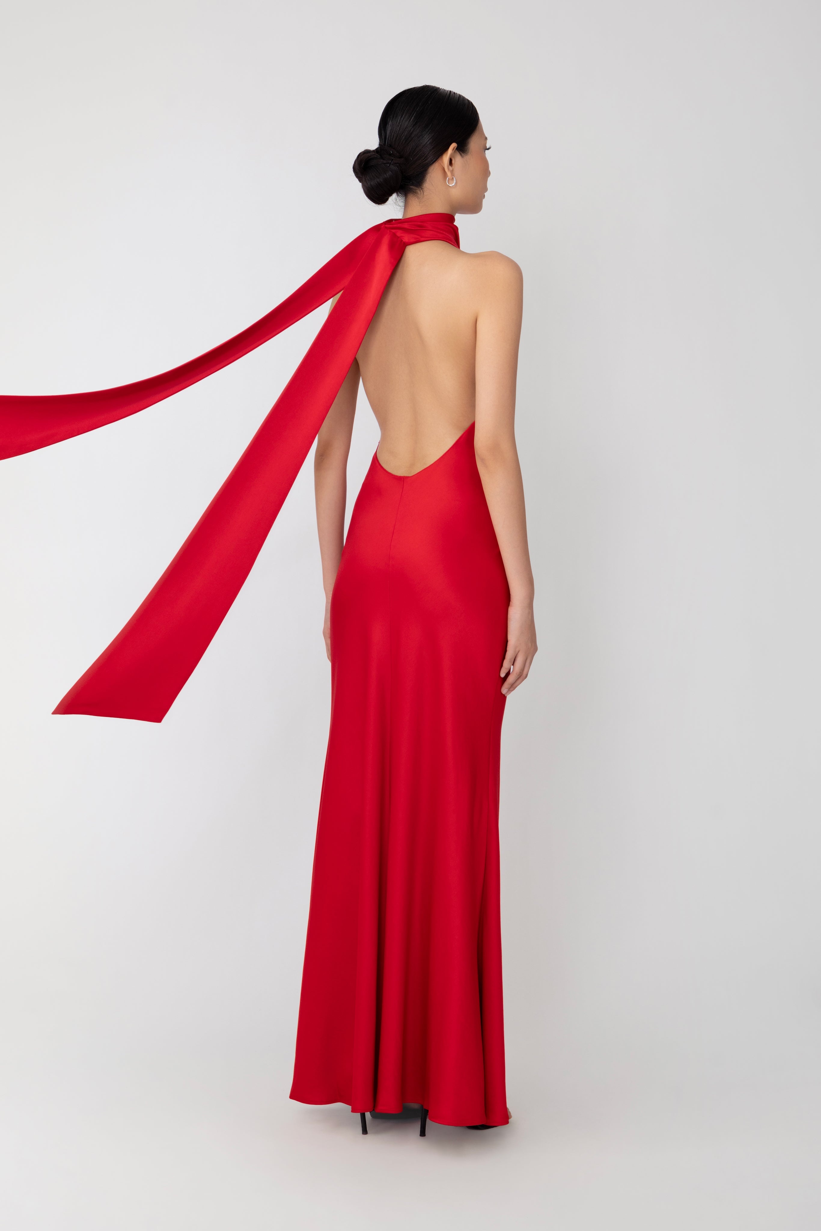 PENELOPE BACKLESS SATIN GOWN - 3