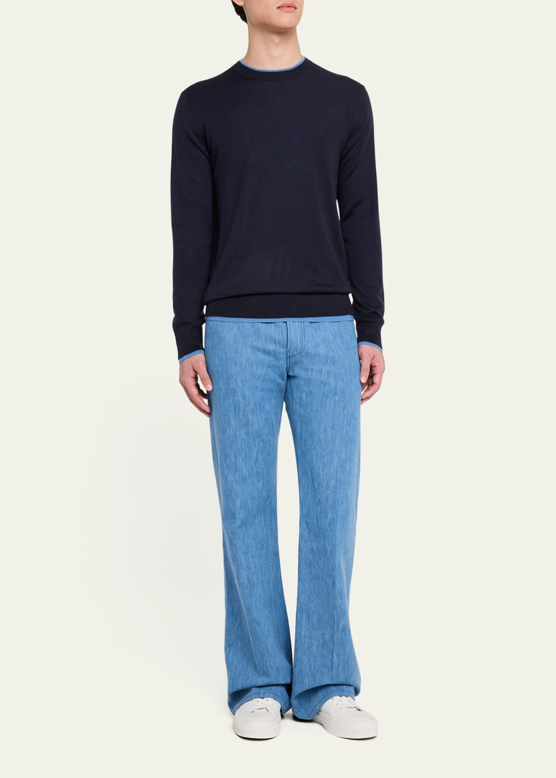 GABRIELA HEARST Men's Wells Cashmere and Silk Knit Crewneck Sweater outlook