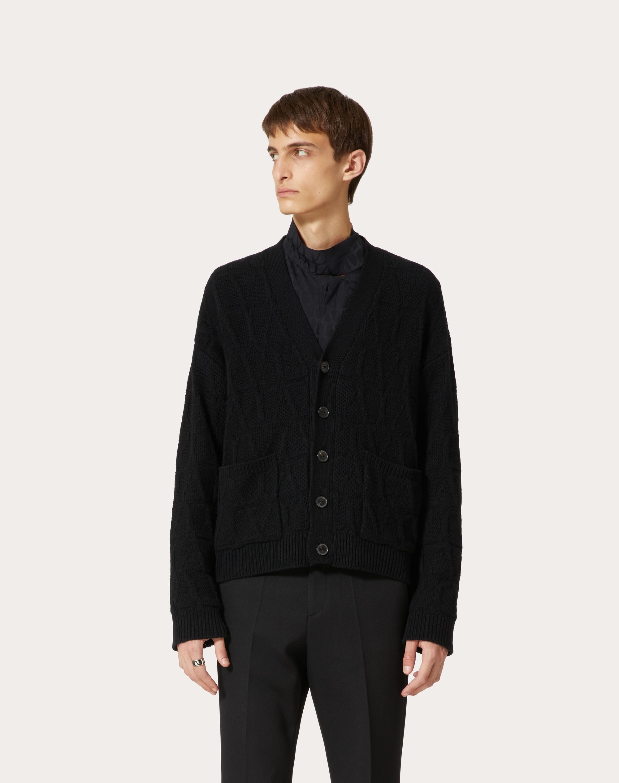 WOOL CARDIGAN WITH TOILE ICONOGRAPHE PATTERN - 3