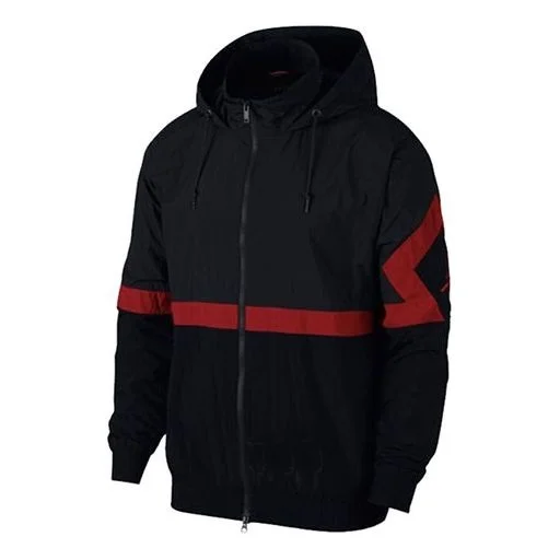 Air Jordan Casual Sports Hooded Jacket 'Black Red' AQ2684-010 - 1