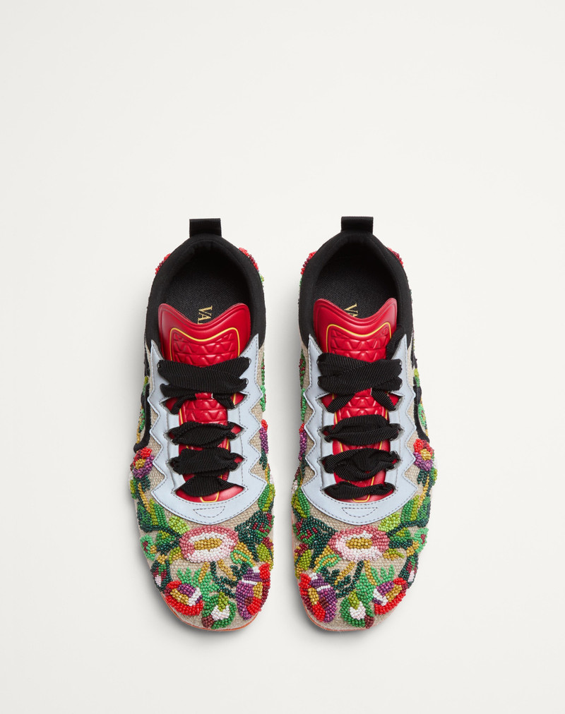 CHROMATHON CANVAS SNEAKER WITH FLORAL EMBROIDERY 4