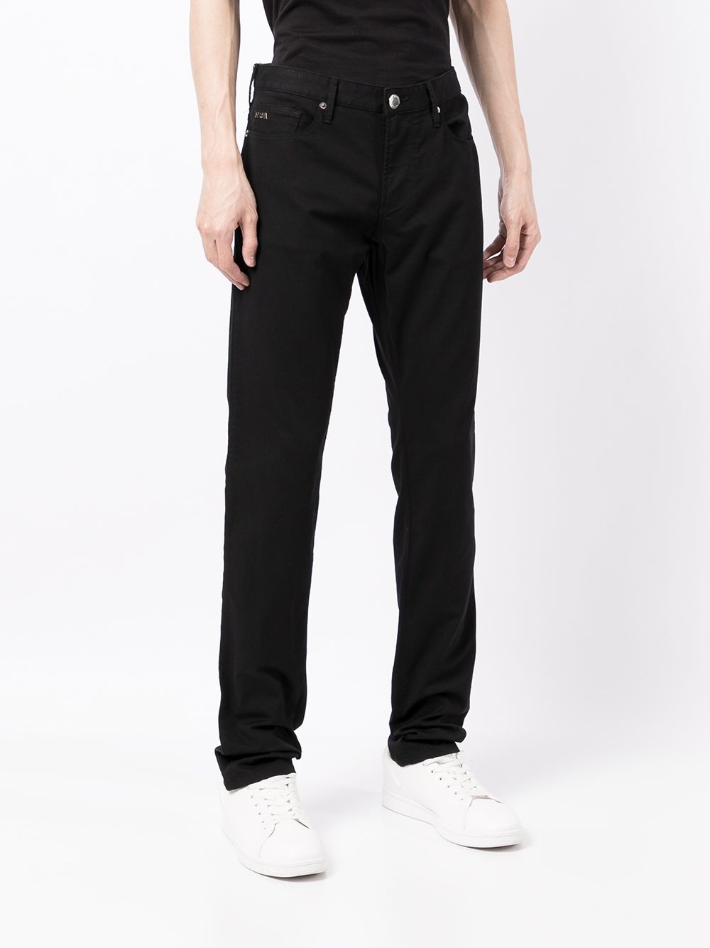 logo-plaque straight leg trousers - 3