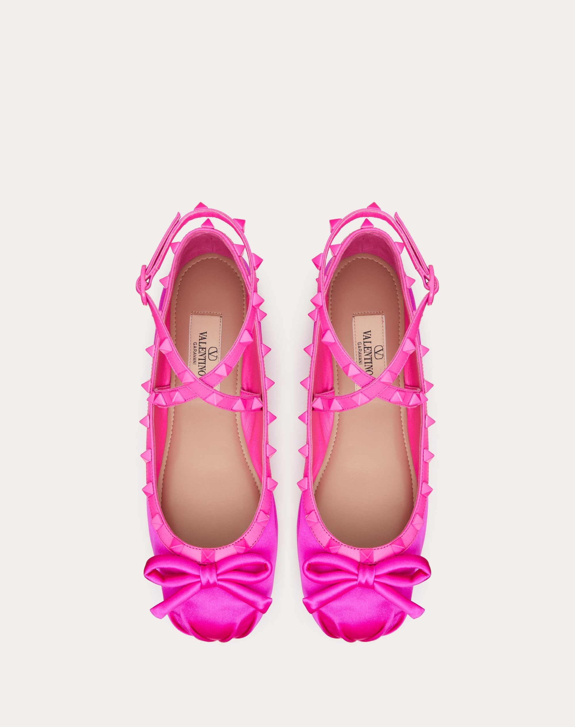 ROCKSTUD SATIN BALLERINAS WITH TONE-ON-TONE STUDS - 4