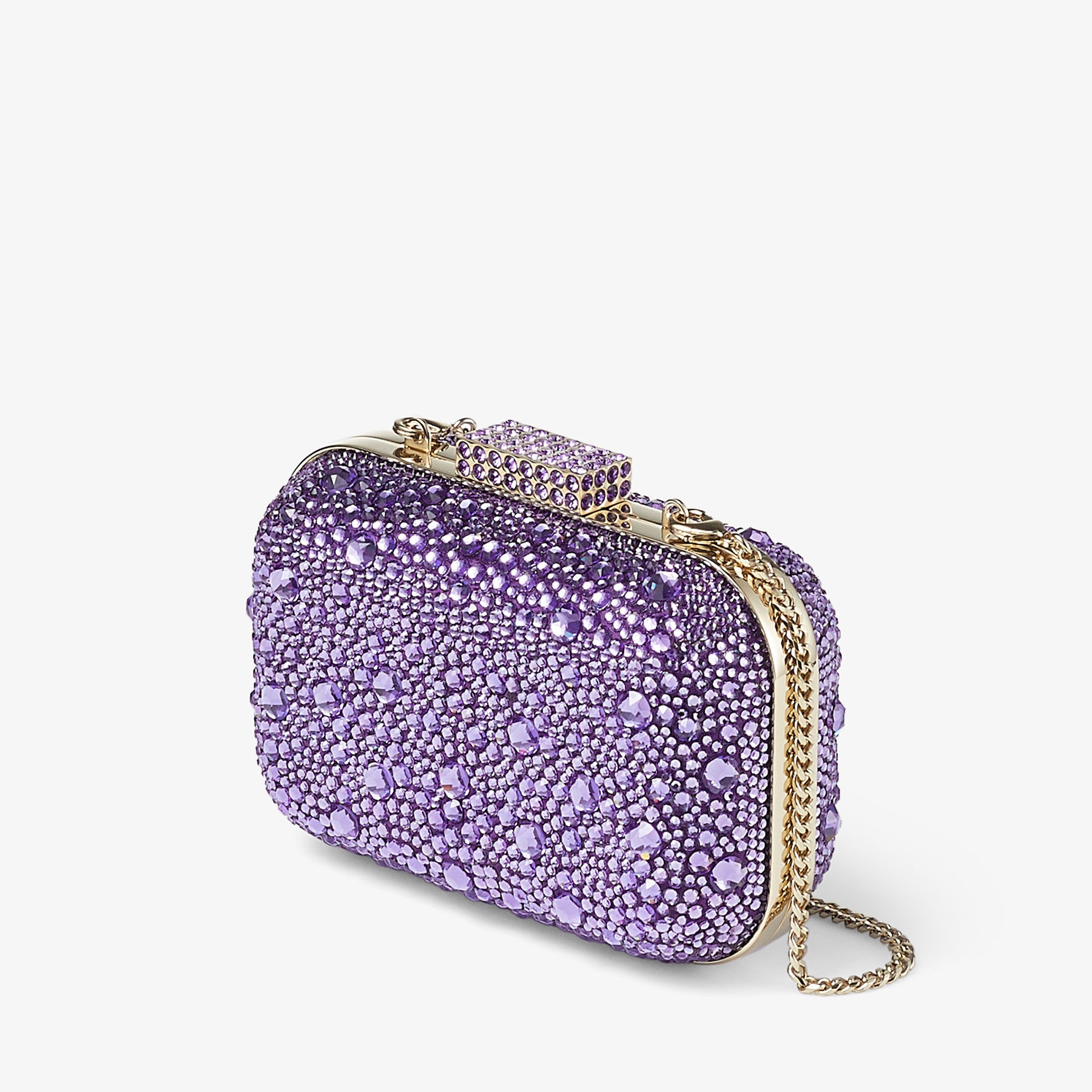 Micro Cloud
Cassis Satin Mini Bag with Hotfix Crystals - 4