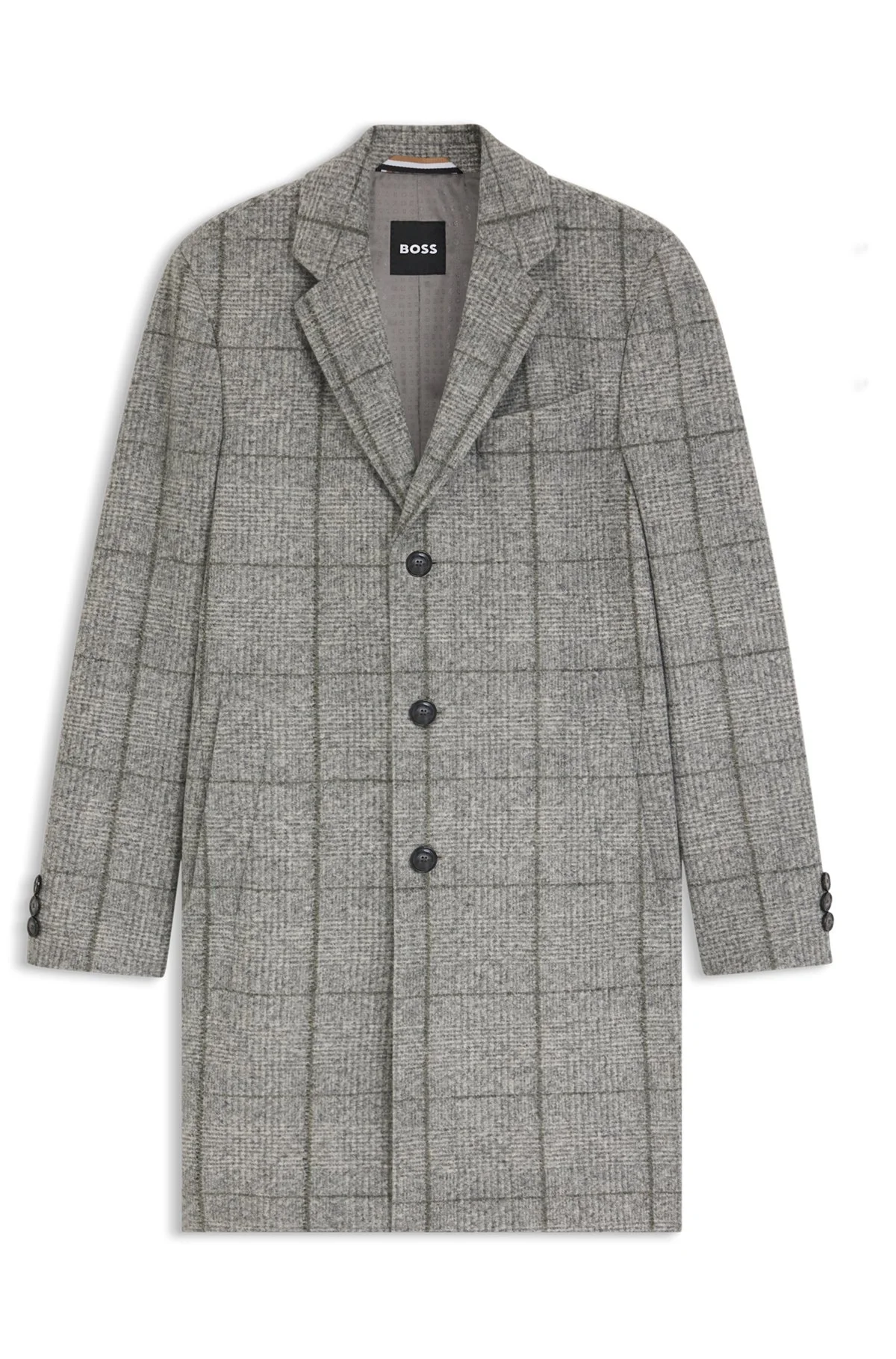 SLIM-FIT COAT WITH PLAIN CHECK - 1