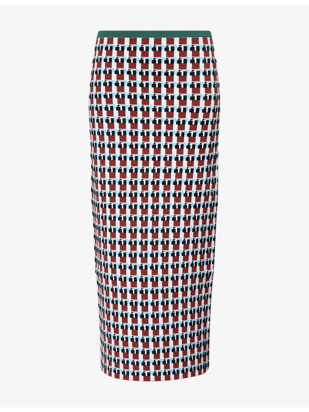 Raven Geometric-Pattern Jersey Midi Skirt - 1