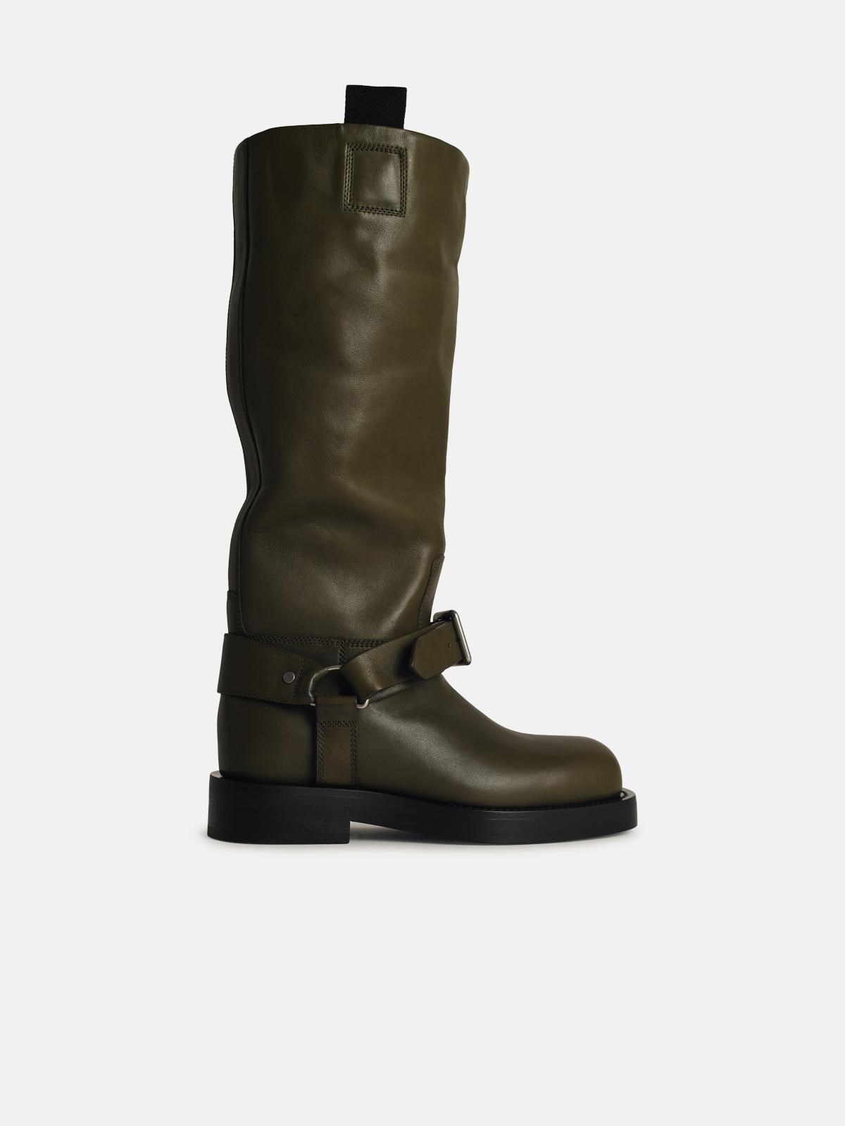 GREEN LEATHER BOOTS - 1