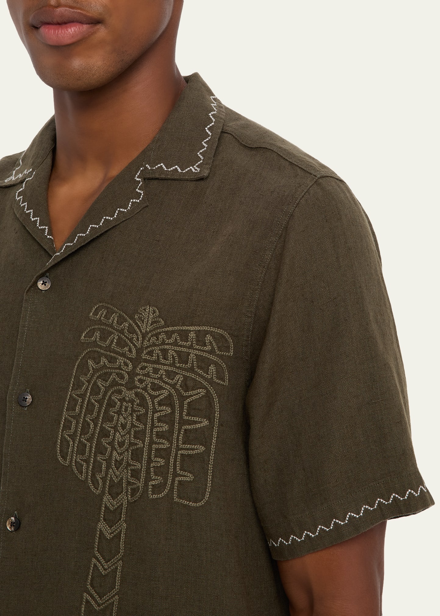Men's Flavio Palmeira Linen Camp Shirt - 5
