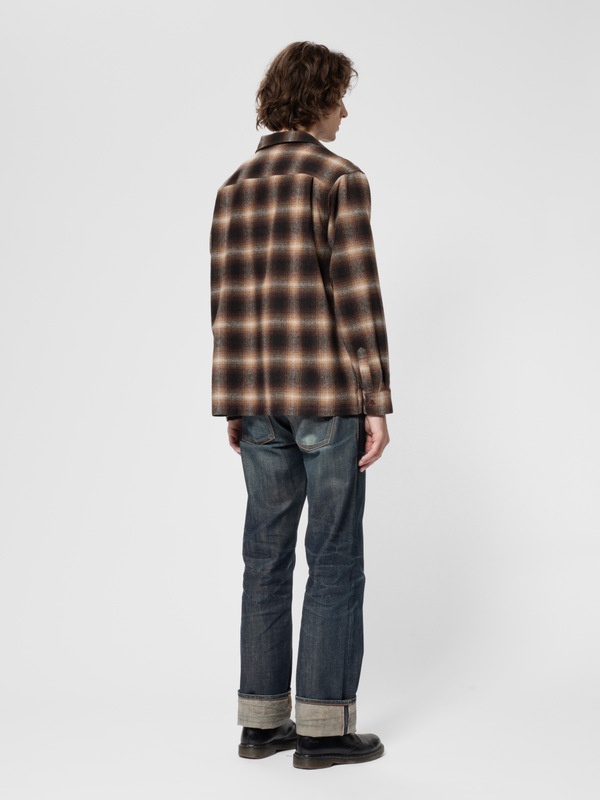 Vincent Shadow Check Shirt Brown/Beige - 3