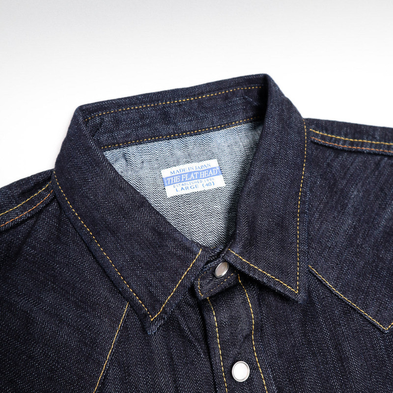 THE FLAT HEAD FN-SDW-002L 10oz Denim Western Shirt outlook